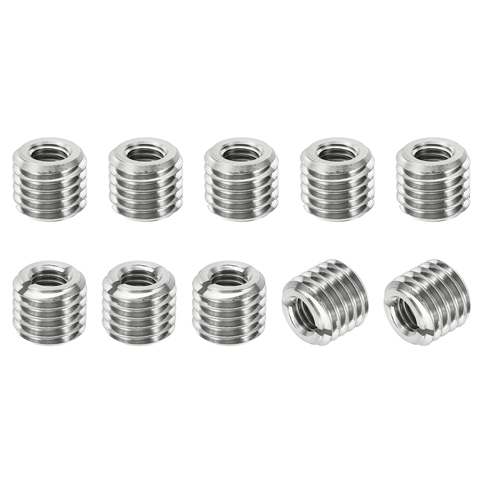 PATIKIL Thread Adapters Sleeve Reducing Nut, 10 Pcs M14x2 Male to M8x1.25 Female Repairing Insert Nut Screw Reducer Stainless Steel Fastener 12mm โ image 1