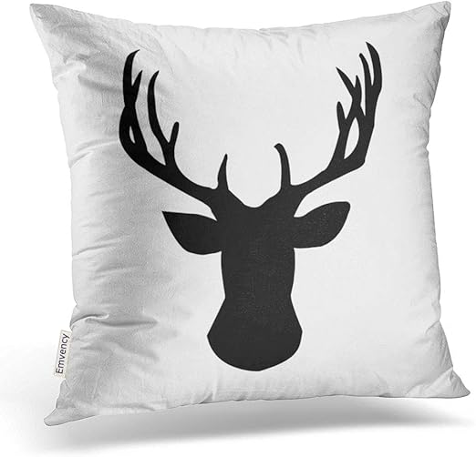 Amazon Com Accrocn Throw Pillow Covers Black And White Deer Head