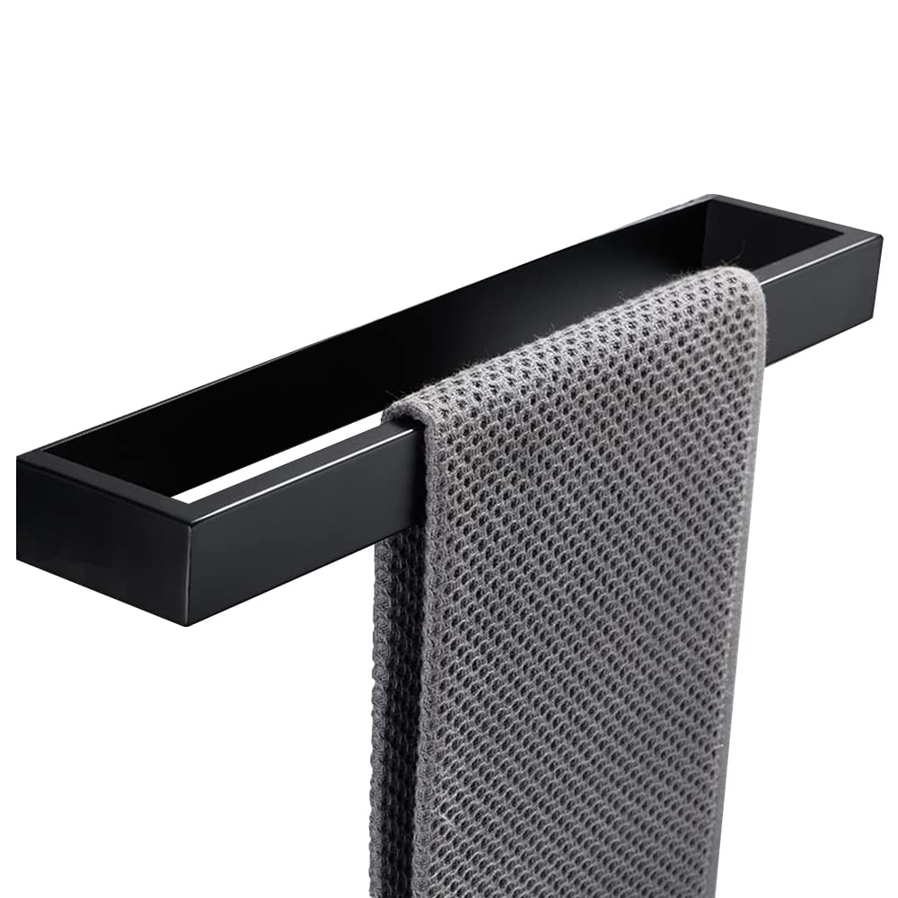 Biutimarden 40cm Bathroom Towel Holder Without Drilling, Self Adhesive Towel Rail Stainless Steel for Bathroom Towel Rack, Towel Bar for Bath Black Finish…
