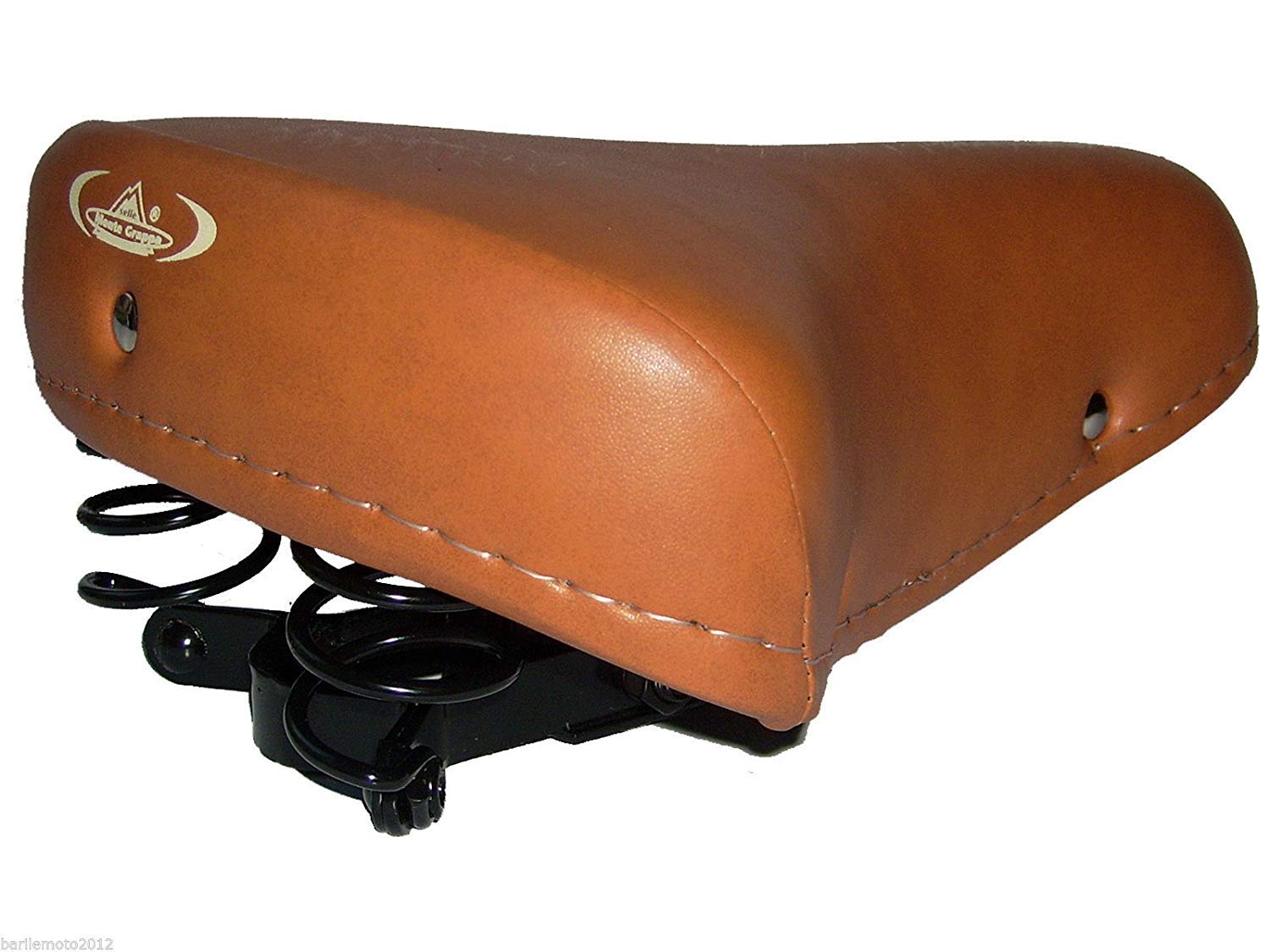 Montegrappa BICYCLE_SEAT, BICYCLE_SEAT Product Name, Eco Leather, Brown Honey, Unisex, with Springs, Ideal for Bike Graziella - Old-Time - Vintage