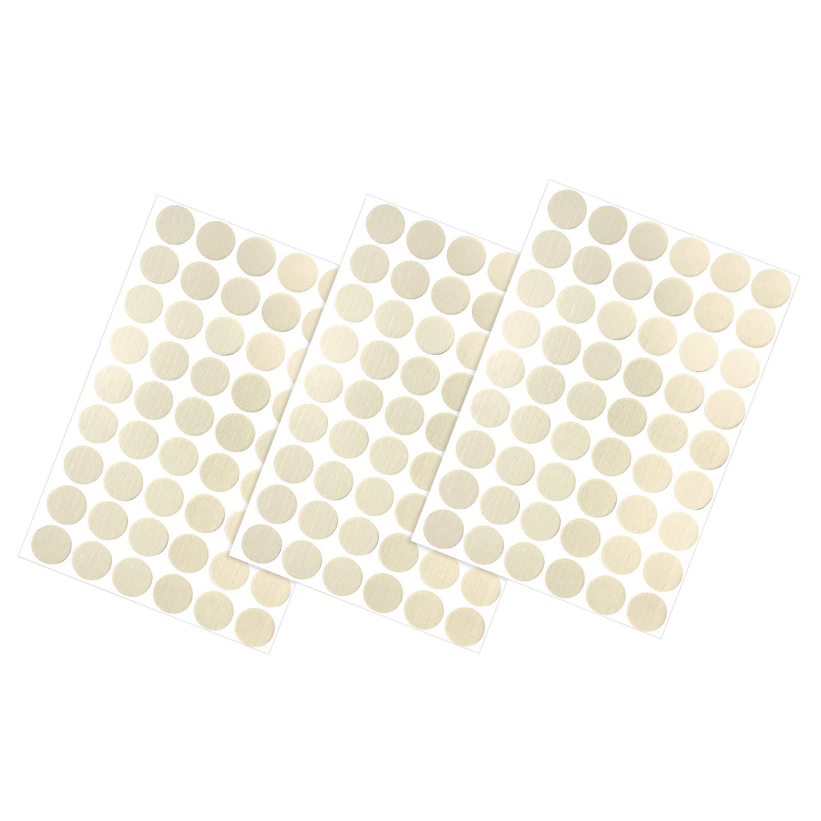 METALLIXITY Screw Hole Cover Stickers (21mm Dia) 162Pcs in 3 Sheet, PVC Shelf Peg Sealing Caps Waterproof - for Cupboard Wardrobe Furniture, Beige with Lines