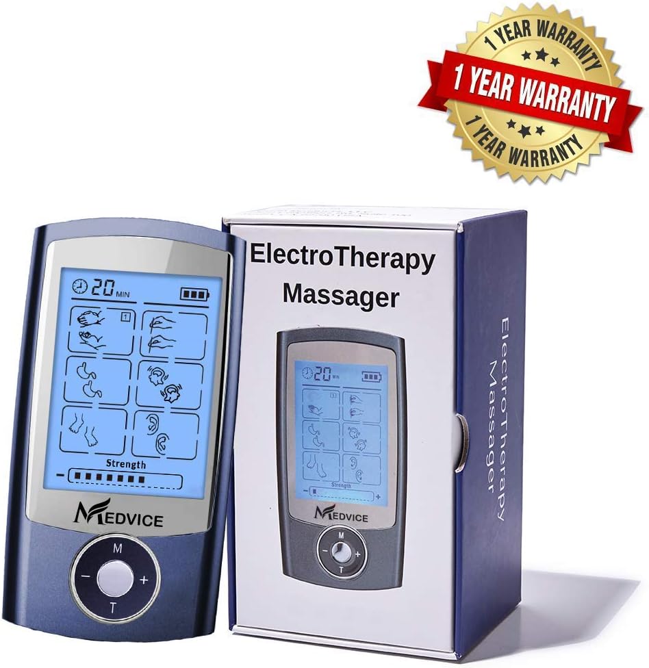 MEDVICE Rechargeable Tens Unit Muscle Stimulator, 2nd Gen 16 Modes & 8 Upgraded Pads for Natural Pain Relief & Management, FDA Cleared Electric Pulse Impulse Mini Massager Machine: Health & Personal Care