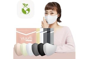 HOMSSEM [25pcs VIUUM Deluxe Korean Face Color Mask– Soft and Durable Korea Face Mask for Adults –2D 4-Layer Filter 6Color (Black-Medium)