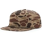 Richardson 256 256P Umpqua Rope Snapback Cap Adjustable Hat Blank Camo Hat Bulk Hats - Bark Duck Camo/Brown Rope