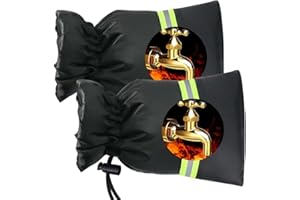 Vanleonet Outdoor Faucet Covers for Winter Freeze Protection,2 Pack 7" W x 10" Thickened Reusable Faucet Cover Waterproof Insulated Spigot Cover