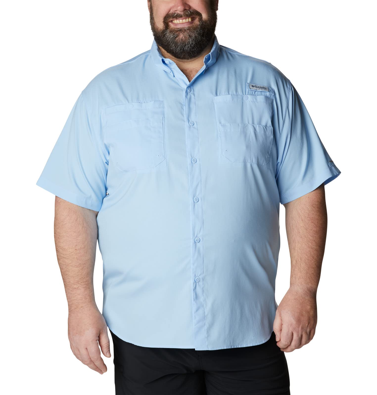 Columbia Men's Big and Tall Tamiami II SS Shirt, Sail, 4X Blue Image