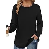 BKHOLL Womens Sweatshirts Crew Neck Casual Shirts Loose Fit Fall Winter Long Sleeve Tunic Tops Pullover