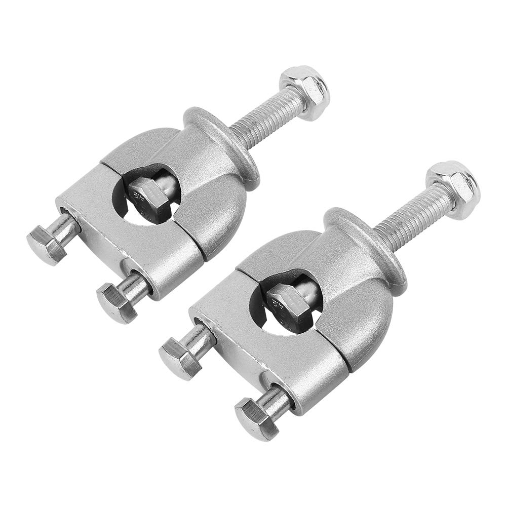 22mm Motorcycle Handlebar Risers 1 Pair, 7/8" Handlebar Mount Clamps for ATV Dirt Bike, Silver Aluminum Alloy Bar Riser Kit