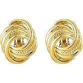 Gold Silver Love Knot Clip On Earrings for Women, Fashion Clip On Earring No Pierced Earring