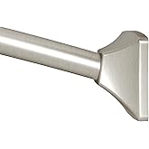 Moen Brushed Nickel 72-inch Permanent Mount Adjustable Curved Shower Curtain Rod, Wall Mounted for Bathtub, CSR2164BN