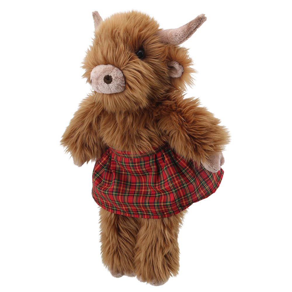Wilberry Dressed Animal Highland Cow - Soft Plush Fuffly Cuddle Play Toy - Perfect for Imaginative Play, Adventure and Story Time Play - 40cm