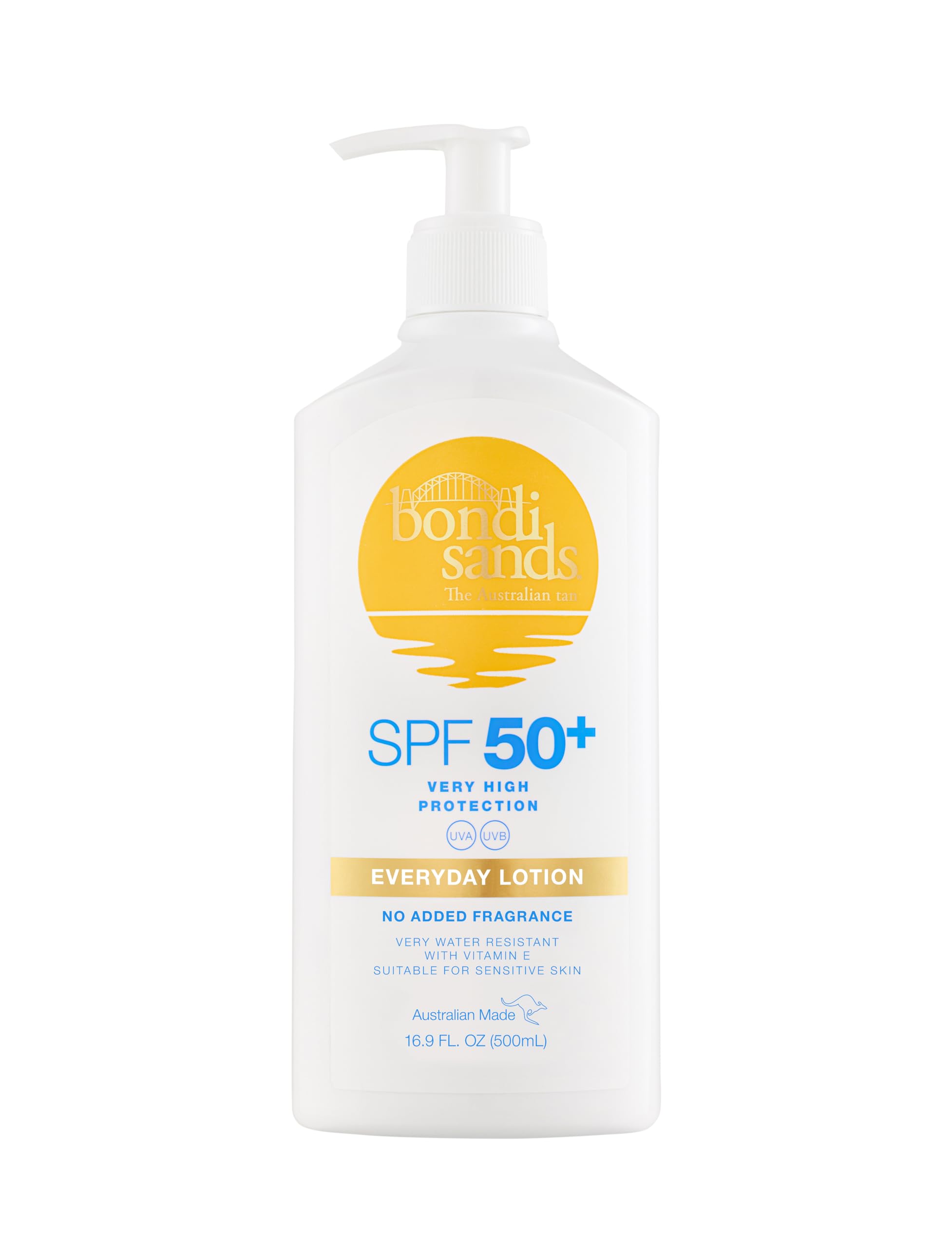 Bondi Sands SPF 50+ Fragrance Free - Sunscreen Lotion Value Pump Pack 500mL| UVA & UVB Protection | Suitable for Sensitive Skin | Vegan + Cruelty Free | 500ml/16.9 Fl Oz