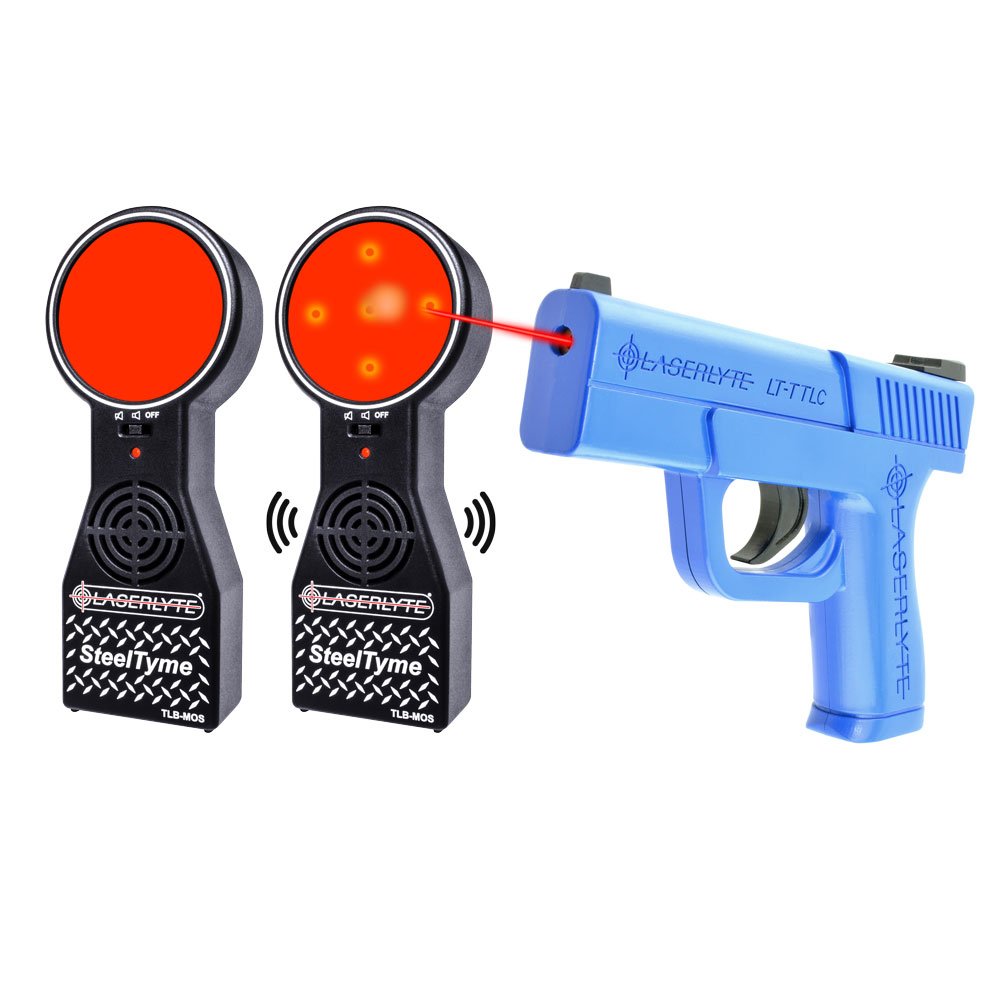 Photo 1 of LaserLyte TLB-LMS LaserLyte Steel TYME Laser Trainer Targets with Plinking Steel Sound and Flashing LED Lights for Reactive Laser Shooting and Dry Fire Practice