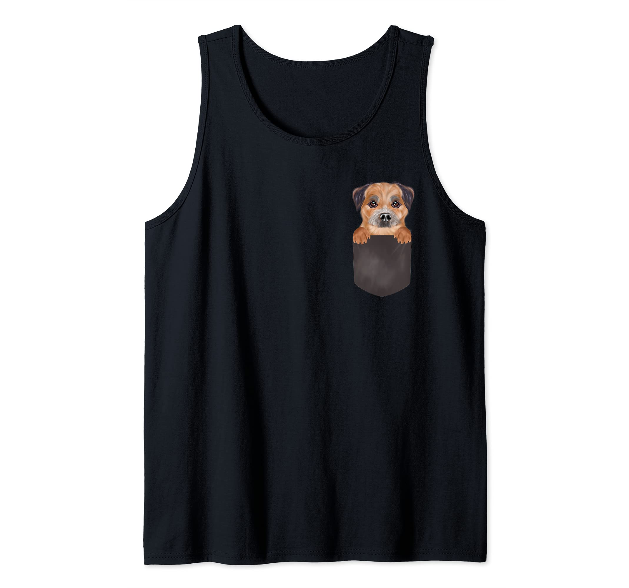 Dog In Pocket Funny Dog Lover Border Terrier Tank Top