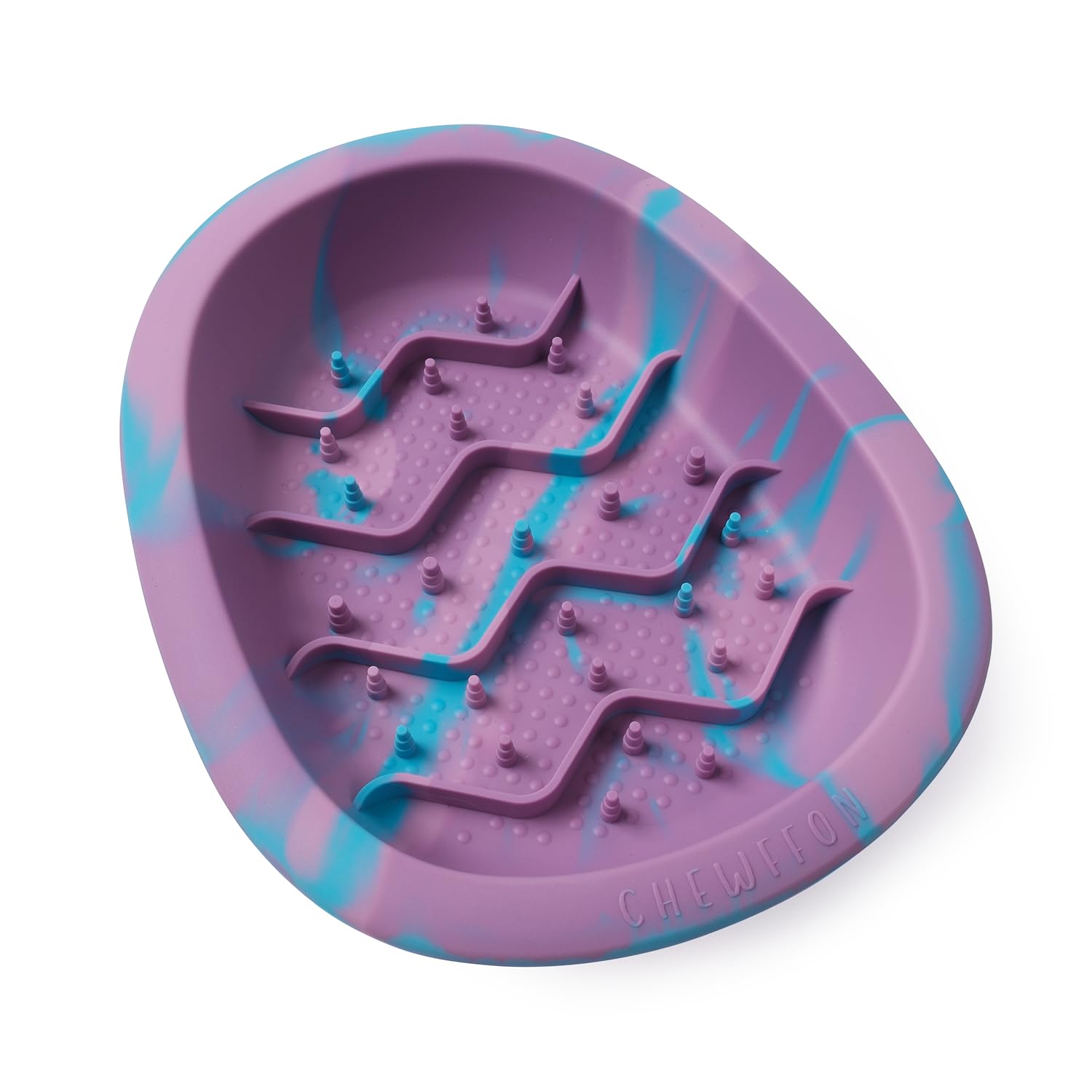 CHEWFFON Dog & Cat Lick Mat, Silicone Slow Feeder Bowl with Suction Cups, Anti-Gulping Dog Feeding Mat for Anxiety Relief, Non-Slip, Dishwasher Safe, Blueberry