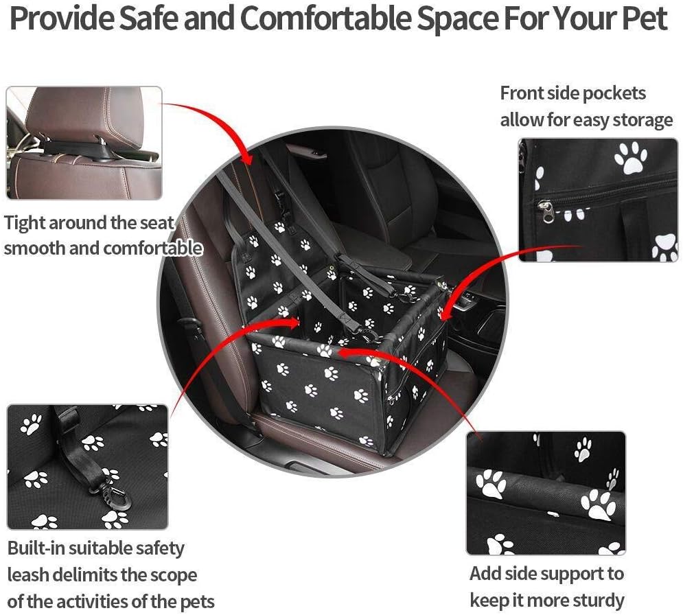 MENGQI Dog Car Seat Upgrade, Dog Booster Car Seat Cover Suitable for Small and Medium-sized Dogs Washable - Image 4