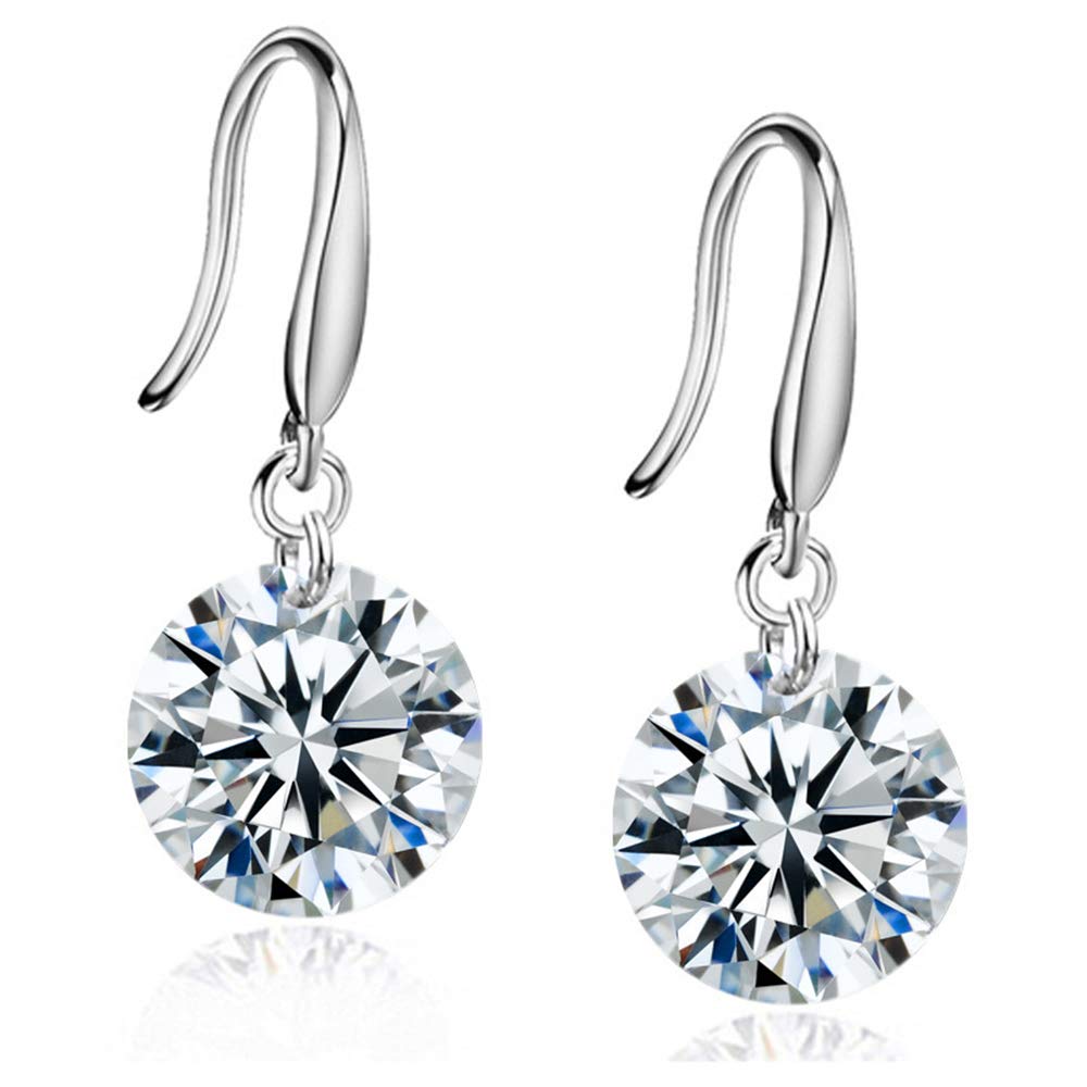 Fu You 925 Sterling Silver Drop Earrings with Crystal Rhinestone, Perfect for Any Occasion