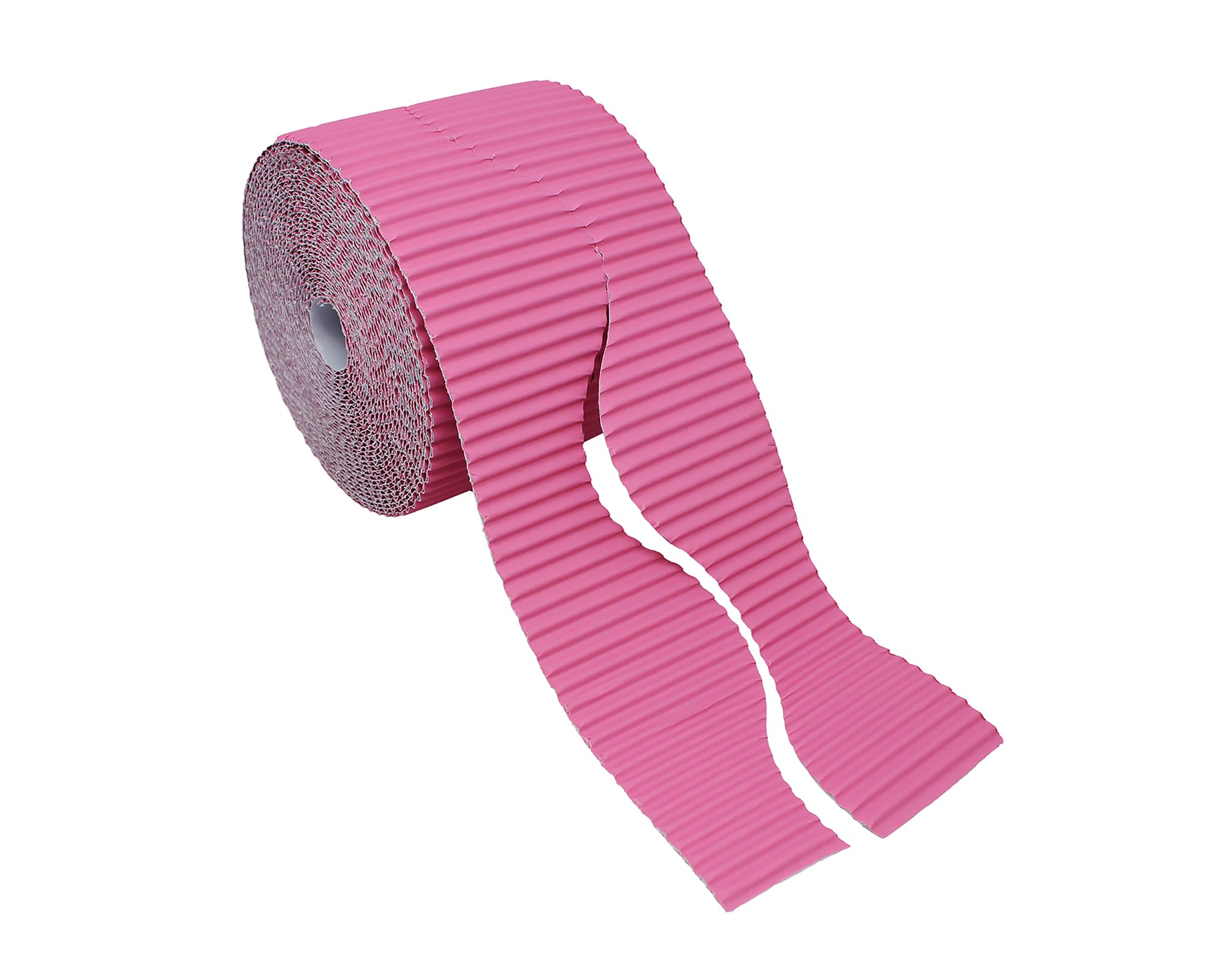 Bright Ideas Corrugated Border Roll for School Displays, Candy Pink, 57mm x 7.5m (15m When Split), BI8208