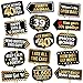 40th Birthday Photo Booth Props by PartyGraphix - European Made Black and Gold Happy 40th Birthday Decorations - Easy to Assemble 40th Birthday Party Selfie Props Kit Includes 15 Pieces