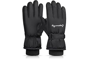 Bototack Winter Women Ski Gloves, Waterproof Touch Screen Snow Gloves, Warm Windproof Snowboard for Skiing Hiking Cycling