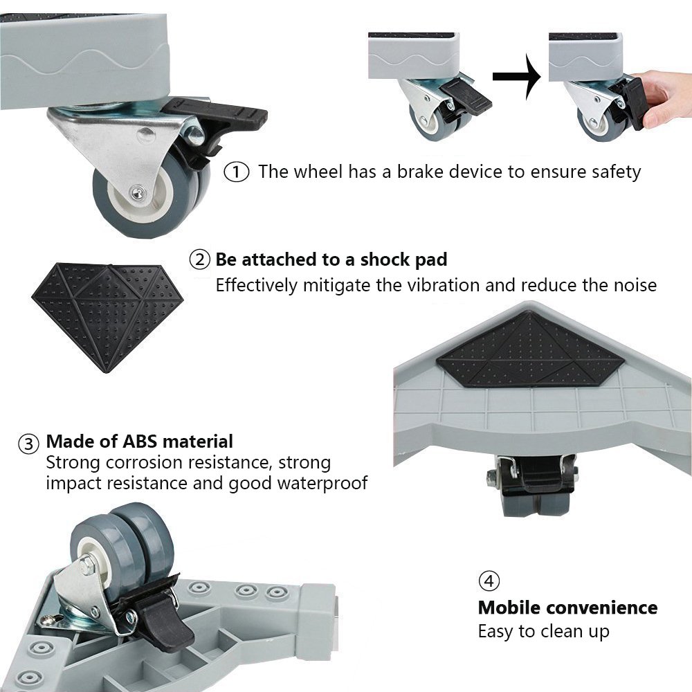 Appliance Rollers Miyare Appliance Trolley With Casters Adjustable Washing Machine Base Movable