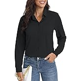 COUXILY Soft Wrinkle-Free Button Down Stretch Shirts for Women, Breathable Moisture-Wicking Casual Work Dress Tops