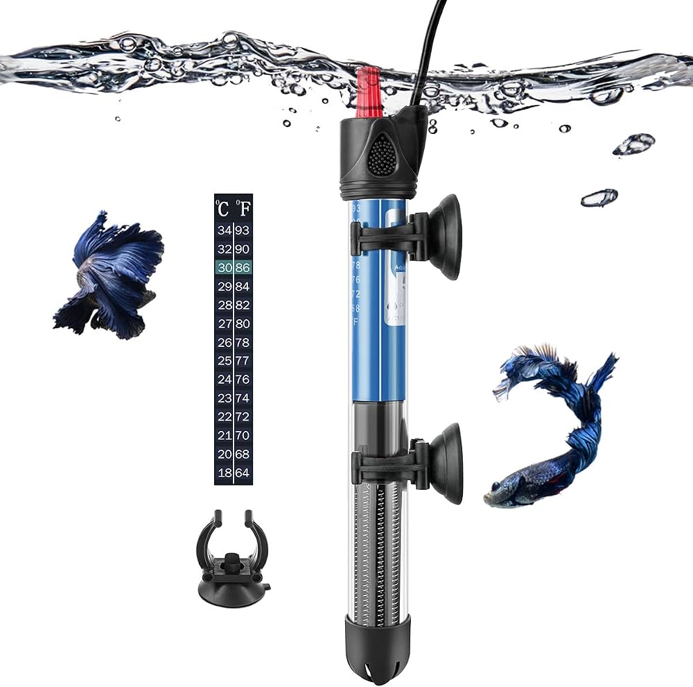 PYPABL 25W Submersible Aquarium Heater 10-30L Glass Safe Temperature 20-34C