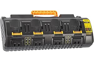 COOMYXIN DCB104 20V MAX Battery Charger Replacement for Dewalt Battery Charger, 4 Port Multi Charger Station with 2 USB Ports, Compatible with Dewalt 12V-20V Batteries