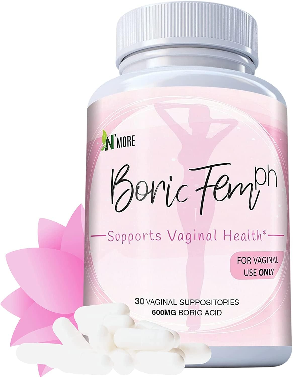 N'More Boric Acid Vaginal Suppositories- 100% Pure
