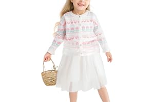 TAGYUM Toddler Girls Cardigan Sweater Bolero Shrug Baby Kids Knit Long Sleeve Crop Tops Button Closure Jacket Casual