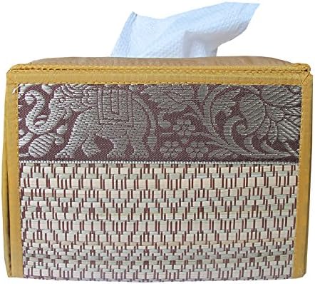 Reed Tissue Box Made From Natural Material Classic Elephant Style Size Height 3.8 "Wide 5" Long, 5.5".