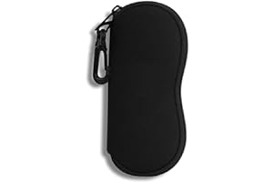 Hion Sunglasses Soft Case Ultra Light Neoprene Zipper Eyeglass Case With Belt Clip
