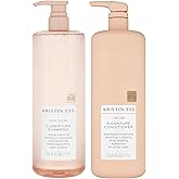 Kristin Ess Clarifying Shampoo and Conditioner Set - Shampoo and Conditioner for Women - Shampoo for Oily Hair + Build Up - Works with All Hair Types - Restores Hair Shine + Scalp Health, 33.8 fl oz