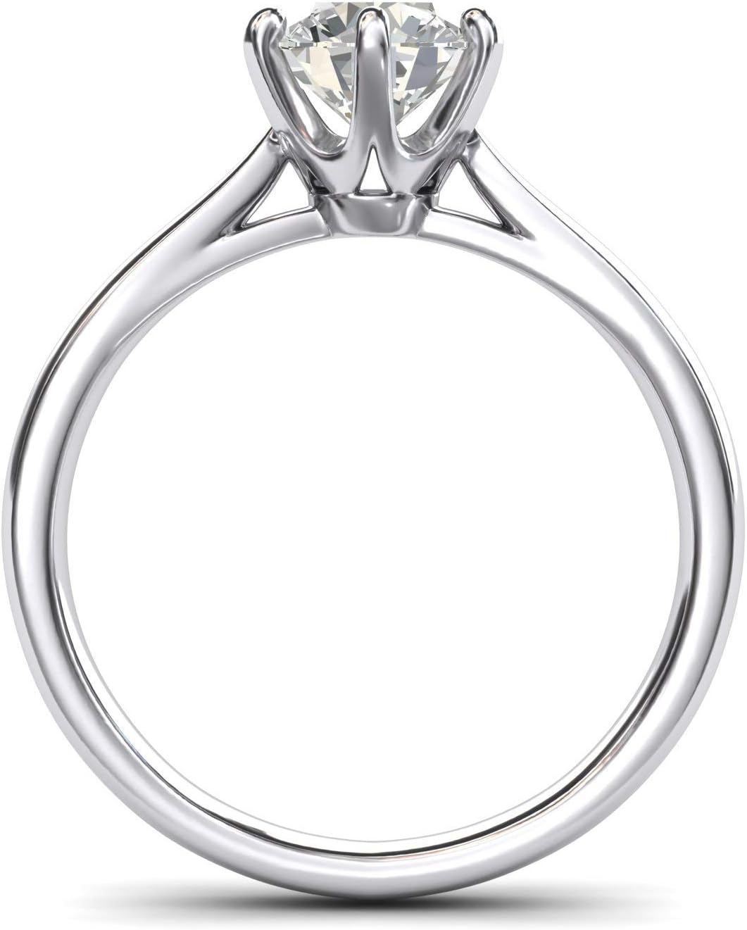 Sterling Silver 2.0 CT Classic 6-Prong Solitaire Simulated Diamond Engagement Ring Promise Bridal Wedding Ring