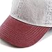 The Hat Depot 100% Cotton Pigment Dyed Low Profile Dad Hat Six Panel Cap (2. Gray/Burgundy)