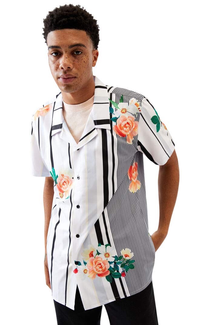 PacSun Men's Sunday Morning Short Sleeve Button Up Shirt