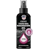 Aromasong Pure Magnesium Oil Spray Rose Scent, Topical Magnesium for Feet & Legs, Extra Strength Magnesium Oil (23mg in Each Spritz), Made in USA, Clean & Natural Formula, 8 oz