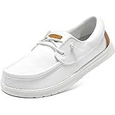STQ Women's Boat Shoes with Orthopedic Insole Slip On Business Casual Shoe for Plantar Fasciitis Lightweight Canvas Loafer