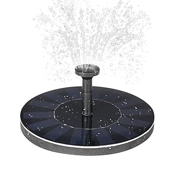 Decdeal Solar Brunnen Wasserpumpe 7V / 1.4W Monokristallines Sonnenkollektor Bürstenloser Motor Springbrunnen für Vogelbad, F