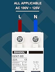 DIHOOL DIN Rail Mount Miniature Circuit Breaker 32