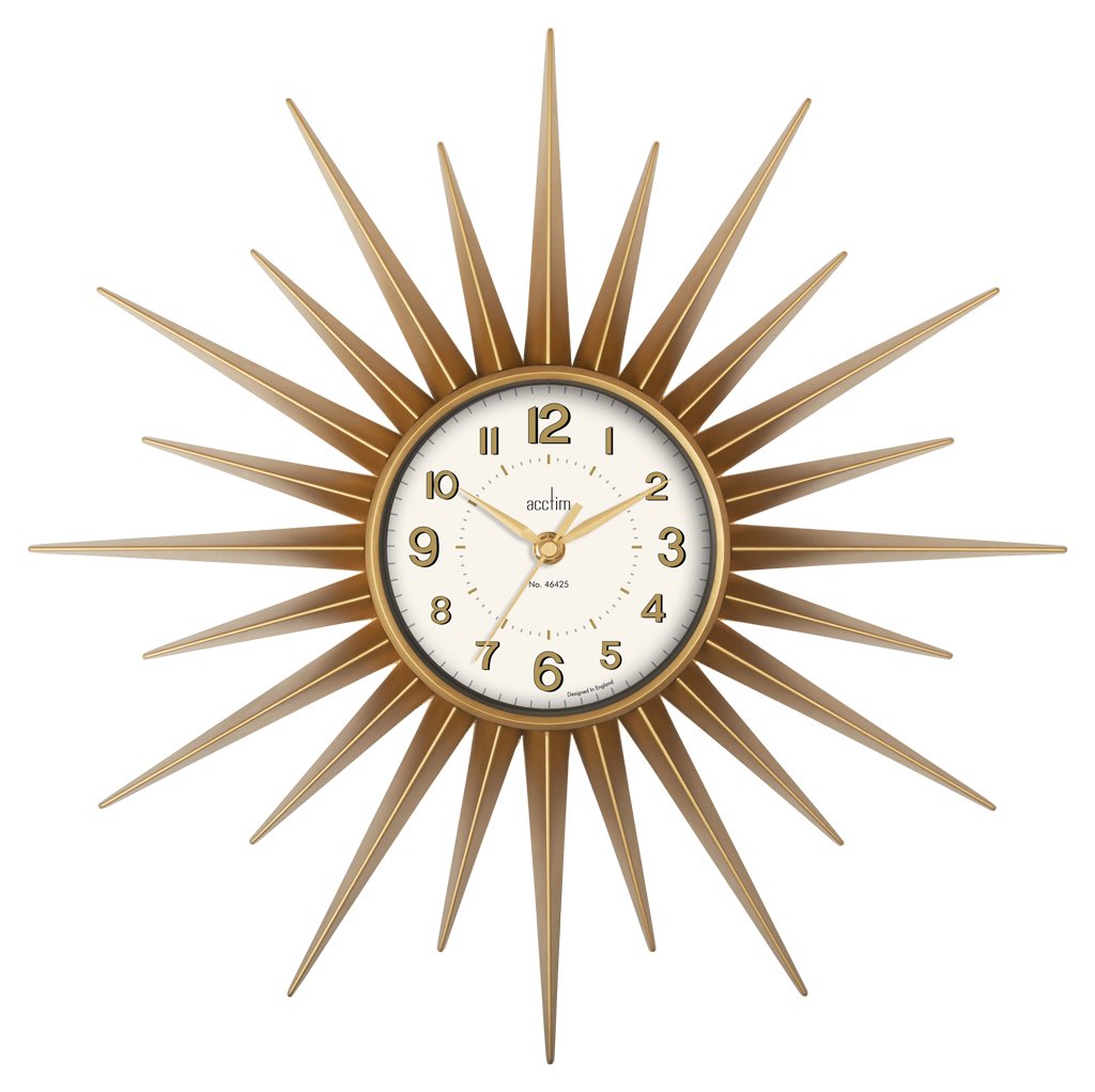 Acctim 21760 Stella Sprayed Starburst Wall Clock, Gold
