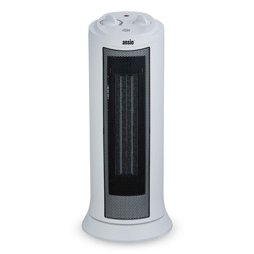 ANSIO Electric Portable Tower Heater 2000W - 70° Oscillating PTC Ceramic Space Heater with 2 Heat Settings, Adjustable Thermostat and Safety Cut-Off
