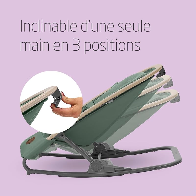 Kori Chaise Transat Bebe 2-en-1, 0-6 Mois, jusqu'à 9 kg, Baby Bouncer,Léger & Compact, Harnais Facile à Installer, Coussin Nouveau-né, Essential Graphite