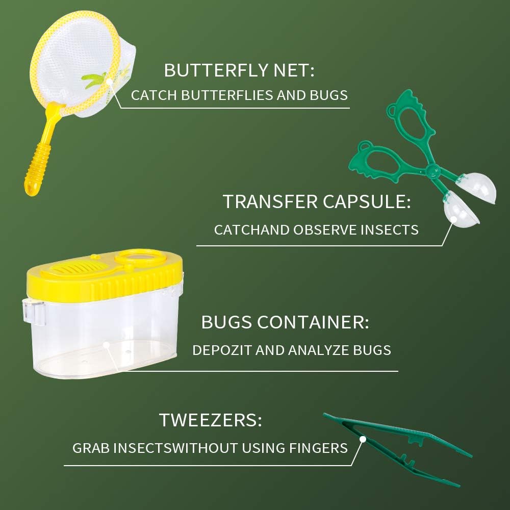 LBLA Outdoor Explorer Set 27 pc - Nature Exploration Kit Children Outdoor Games Mini Binoculars, Compass, Whistle, Magnifying Glass, Bug Catcher, Headlamp,Adventure, Hiking Educational Toy: Toys & Games