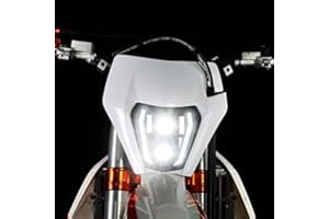 CHANGCHENG Dirt Bike Headlight LED With Turn Signals Universal Headlight Kit Light For Enduro Dirt Bike Motocross Supermoto ATV-White
