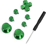 Zunate 7PCS Aluminum Alloy Buttons Set Thumbstick Grips for PS4 Controller Green view 7