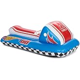 FUNBOY &amp; Barbie 50" Kids Inflatable Skimobile Winter Snow Sled, 1-2 Riders with Grooved Rubber Base Tracks