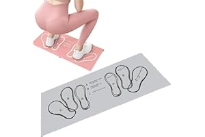 Pilates Squat Guide Mat, Diatom Mud Absorbent Fitness Pad With Foot Placement Markers, Non Slip Instructional Workout Rug For