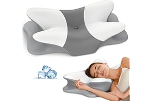 BESYODO Cervical Neck Pillow for Pain Relief - Ergonomic Side Sleeper Pillow for Neck Support, Cooling Memory Foam Pillows for Sleeping, Contour Pillow Orthopedic Bed Pillow for Back Stomach Sleepers