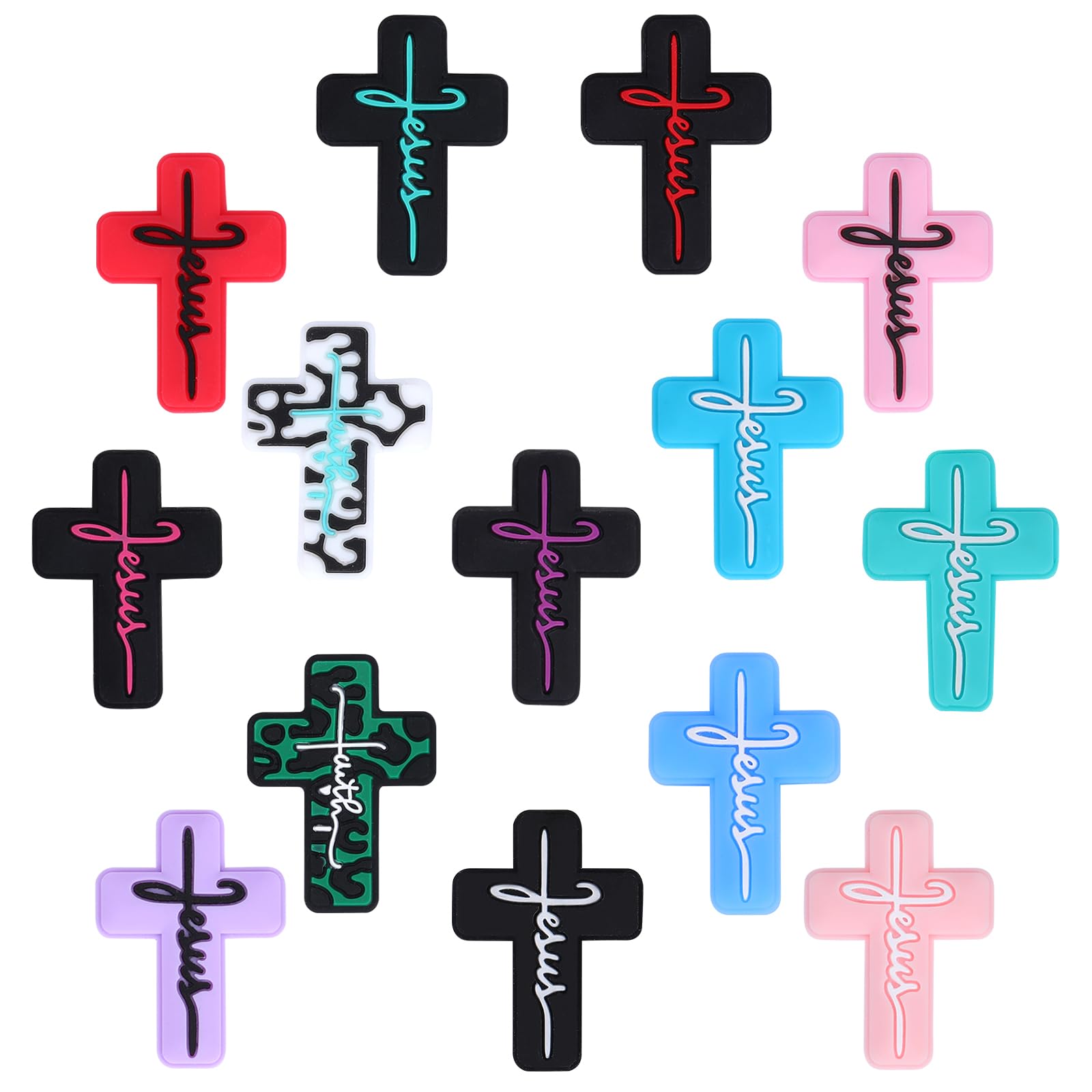 WEWAYSMILE 14pcs Silicone Round Beads Making Kit, Silicone Bulk Beads for Jewelry Crafts Necklace Garland Bracelet